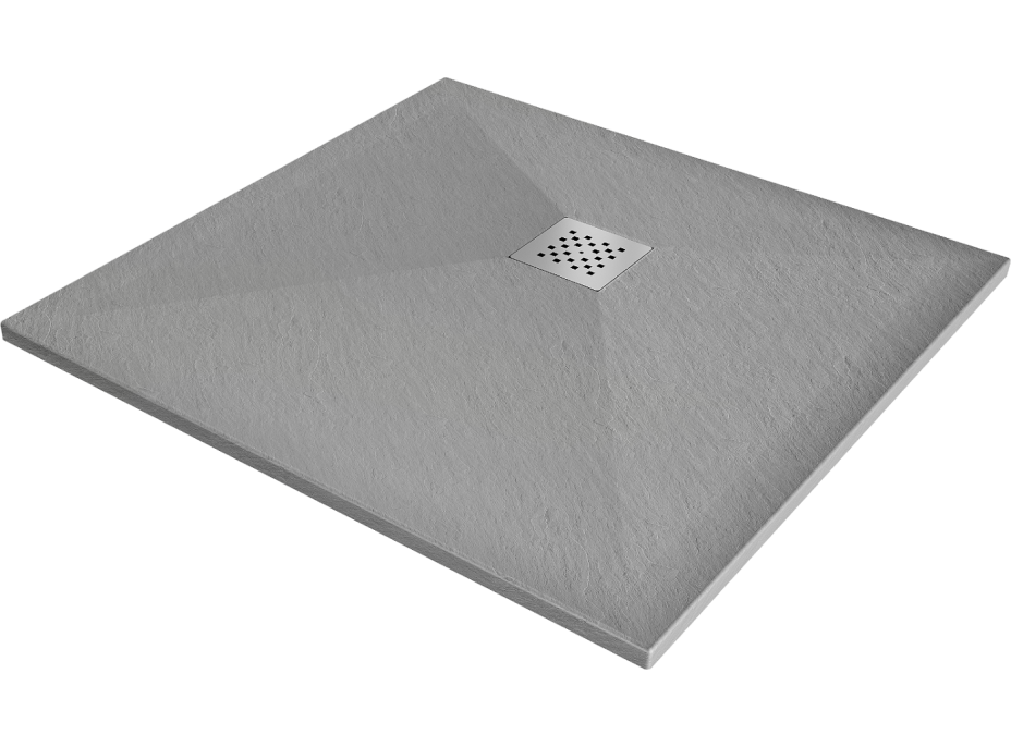 Sprchová vanička MEXEN STONE+ 90x90 cm - betonová šedá - minerální kompozit, 44619090