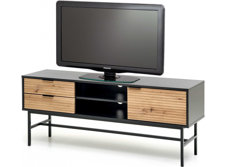 Televizní stolek MURANO - dub artisan/černý