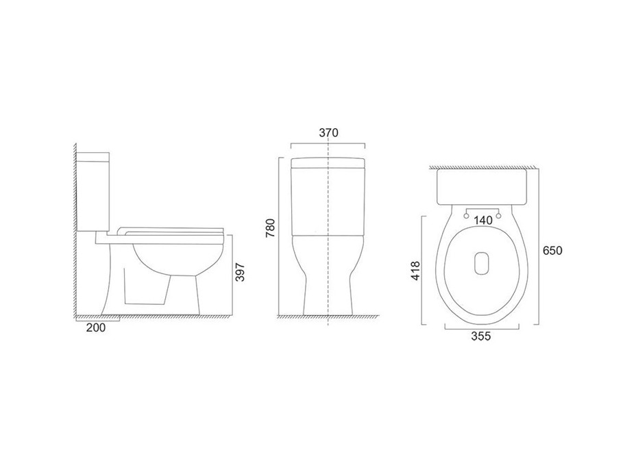 WC kombi - spodní odpad s armaturou