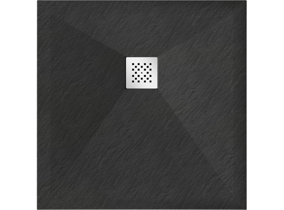 Sprchová vanička MEXEN STONE+ 70x70 cm - černá - minerální kompozit, 44707070