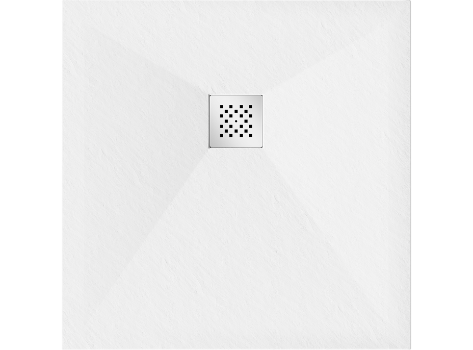 Sprchová vanička MEXEN STONE+ 70x70 cm - bílá - minerální kompozit, 44107070