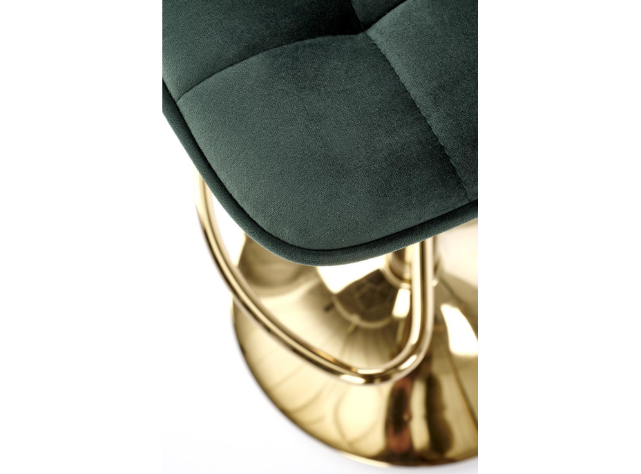 Barová židle HALLIE - tmavě zelená/zlatá