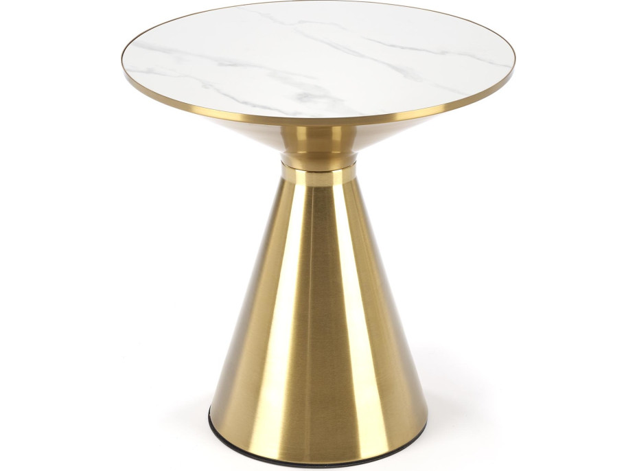 Konferenční stolek TRIBECA - bílý mramor/zlatý