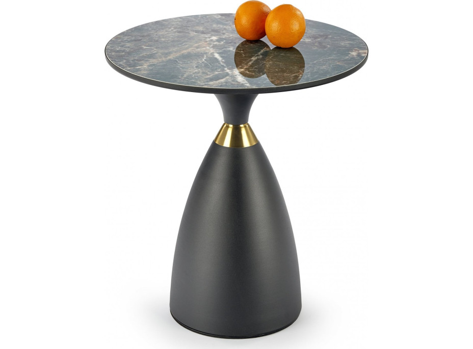 Konferenční stolek MORENA - zelený mramor/černý/zlatý