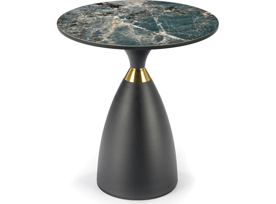 Konferenční stolek MORENA - zelený mramor/černý/zlatý