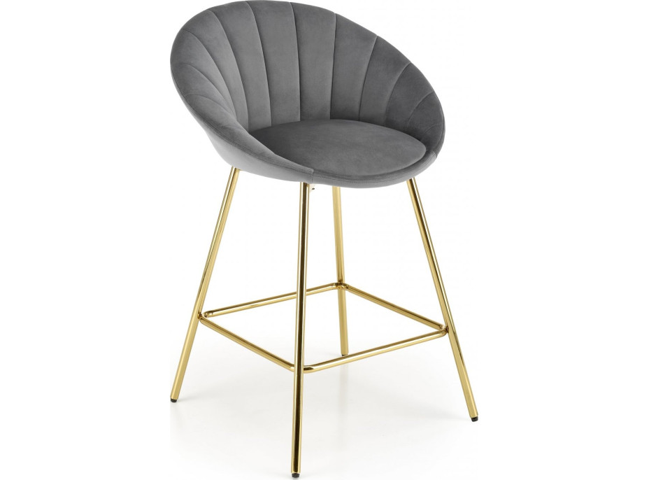 Barová židle REESE - šedá/zlatá