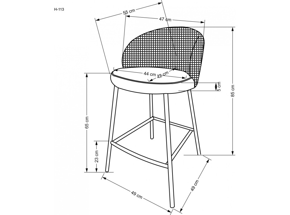 Barová židle ROOSTER - černobílá/zlatá