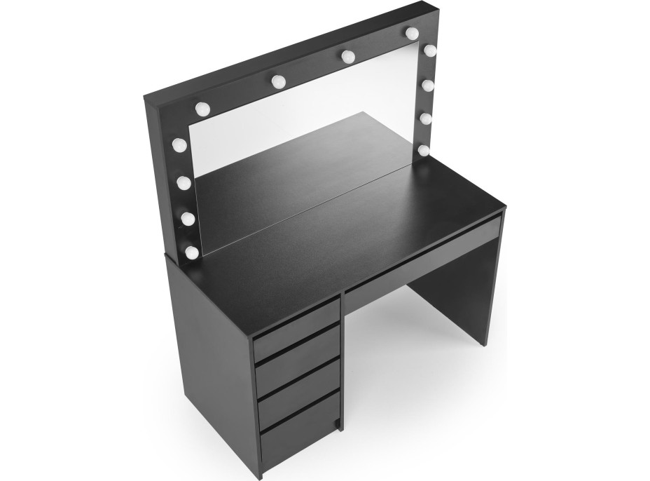 Toaletní stolek SUPERSTAR XL s LED osvětlením - černý