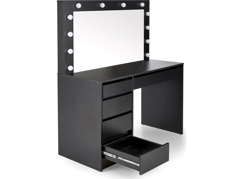 Toaletní stolek SUPERSTAR XL s LED osvětlením - černý