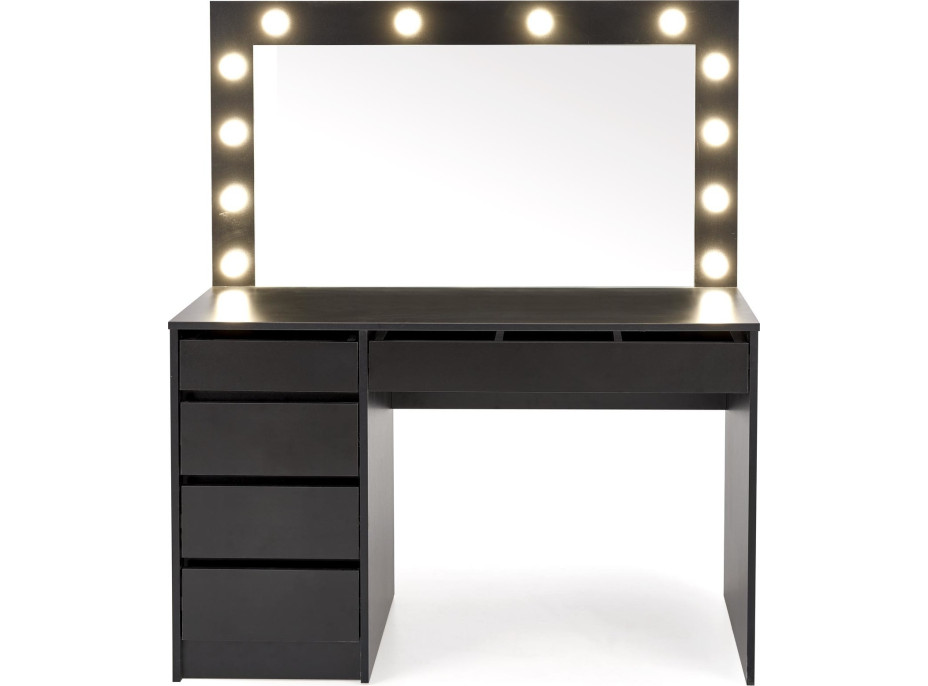 Toaletní stolek SUPERSTAR XL s LED osvětlením - černý
