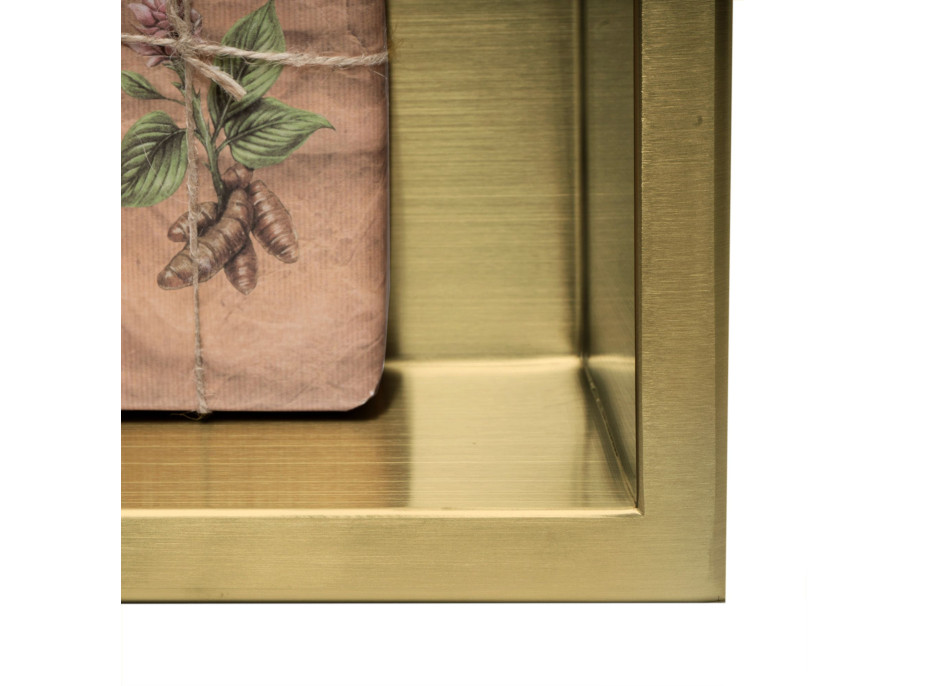 Zápustná police do zdi REA 30x60 cm - broušená zlatá