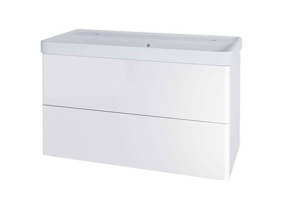 Nábytkové dvojumyvadlo - 101x47,5x20,5 cm -bílé