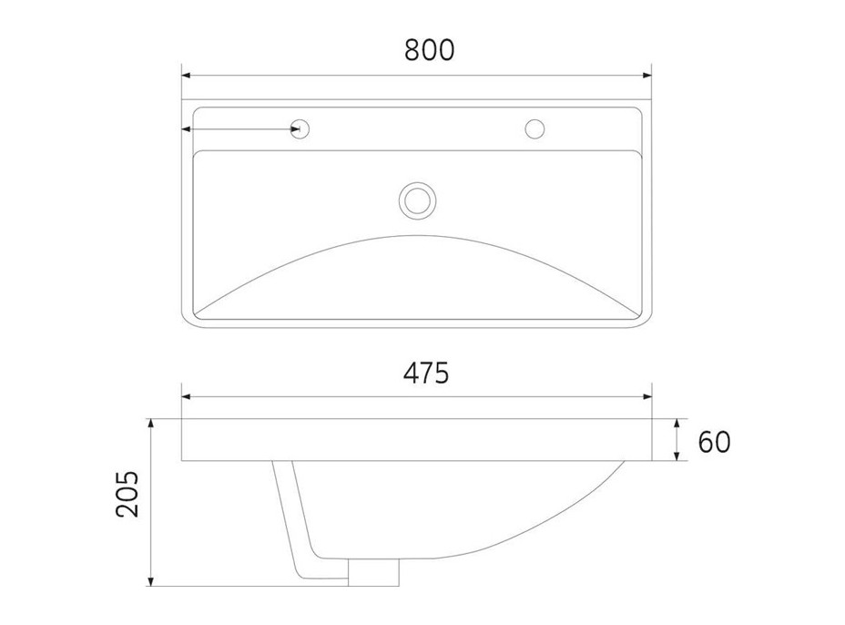 Nábytkové dvojumyvadlo - 101x47,5x20,5 cm -bílé