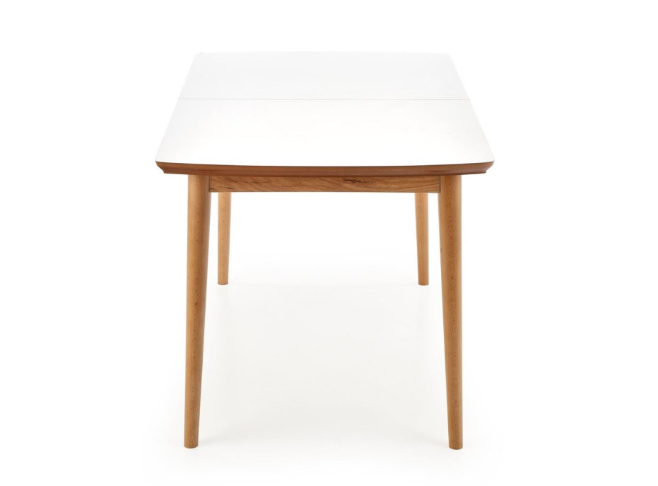 Jídelní stůl BRAD - 140(185)x80x75 cm - rozkládací - bílý/dub lefkas