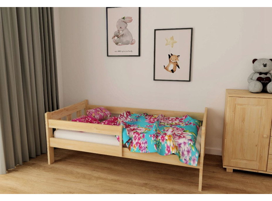 Dětská postel z masivu borovice MÁJA - 200x90 cm - přírodní