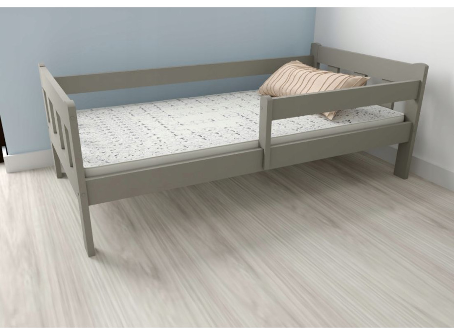 Dětská postel z masivu borovice MÁJA - 200x90 cm - šedá