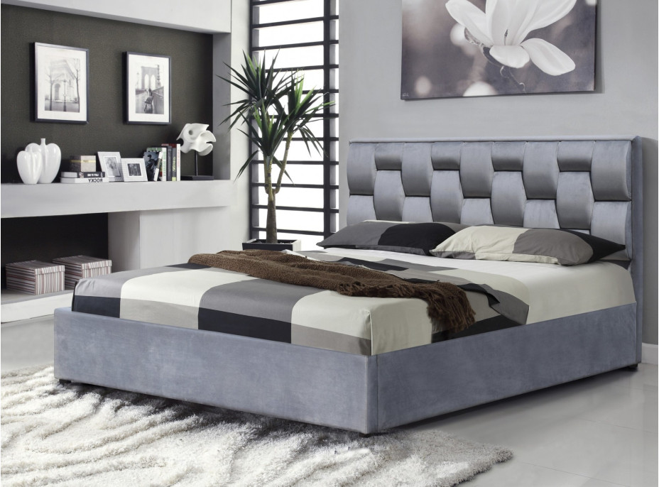 Čalouněná postel ANNABEL s úložným prostorem 200x160 cm - šedá