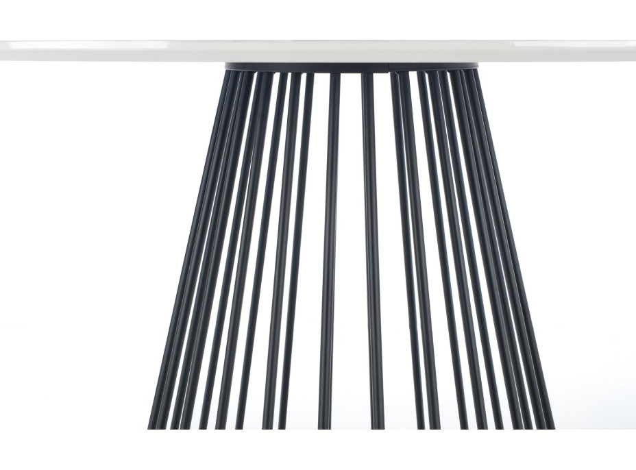 Jídelní stůl BRODWAY - 110x75 cm - bílý mramor/černý