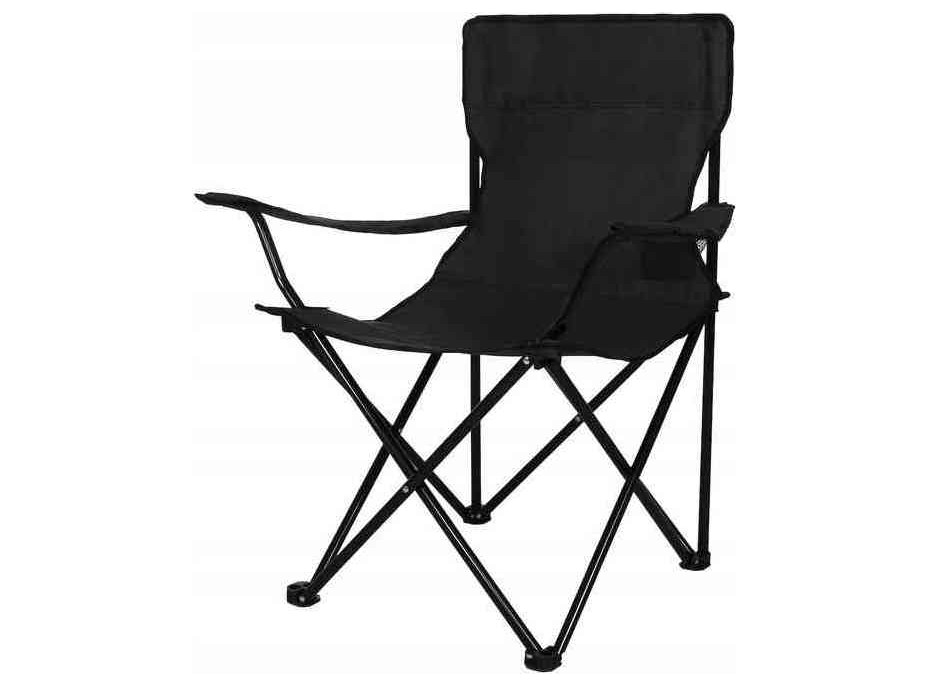 Skládací turistická židle - 82x80x50 cm - černá