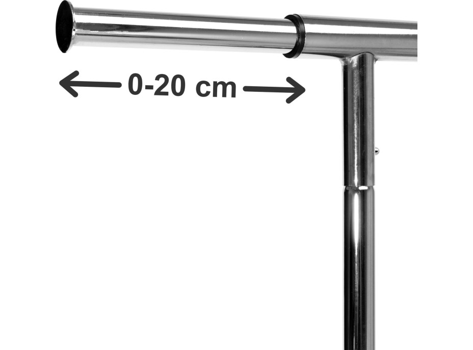 Pojízdný stojan na oblečení TAHIR - chromový
