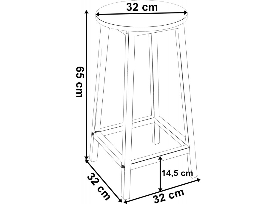 Barová židle FLINT Modern Oak - dub/černá