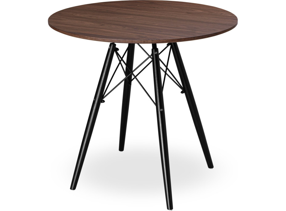 Jídelní stůl PARIS BLACK 80 cm - jasan/černý