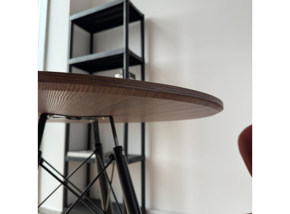 Jídelní stůl PARIS BLACK 80 cm - jasan/černý