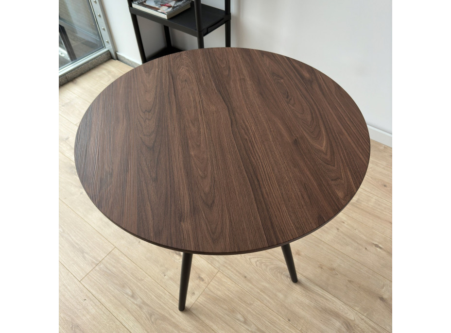 Jídelní stůl PARIS BLACK 80 cm - jasan/černý