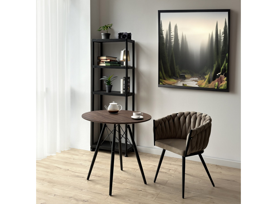 Jídelní stůl PARIS BLACK 80 cm - jasan/černý