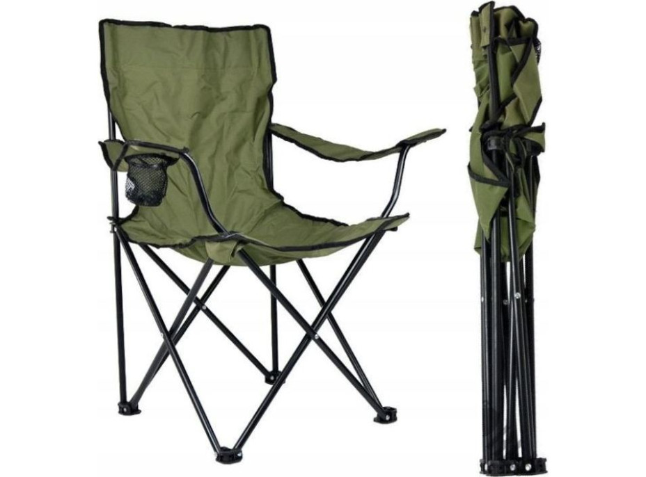 Skládací turistická židle - 82x80x50 cm - zelený