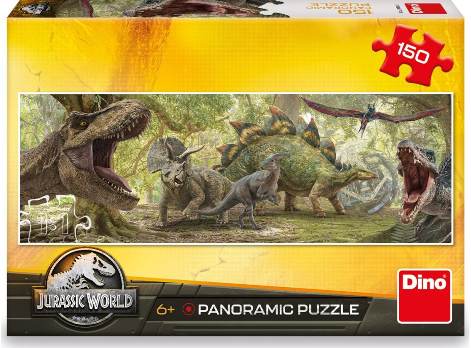 DINO Panoramatické puzzle Jurský svět 150 dílků