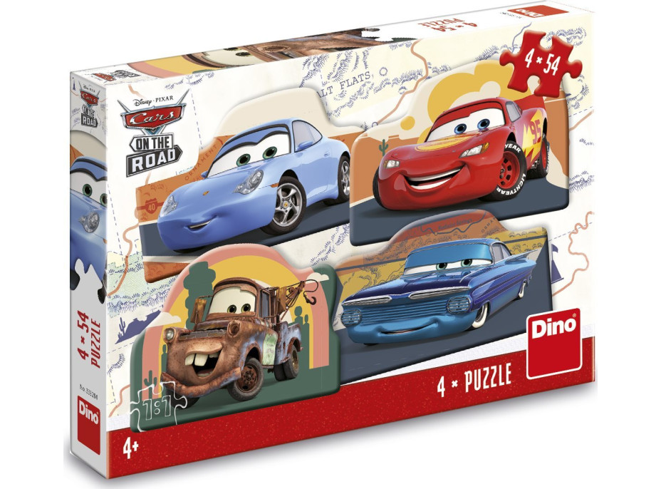DINO Puzzle Cars: Na cestě 4x54 dílků