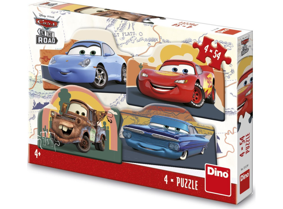 DINO Puzzle Cars: Na cestě 4x54 dílků