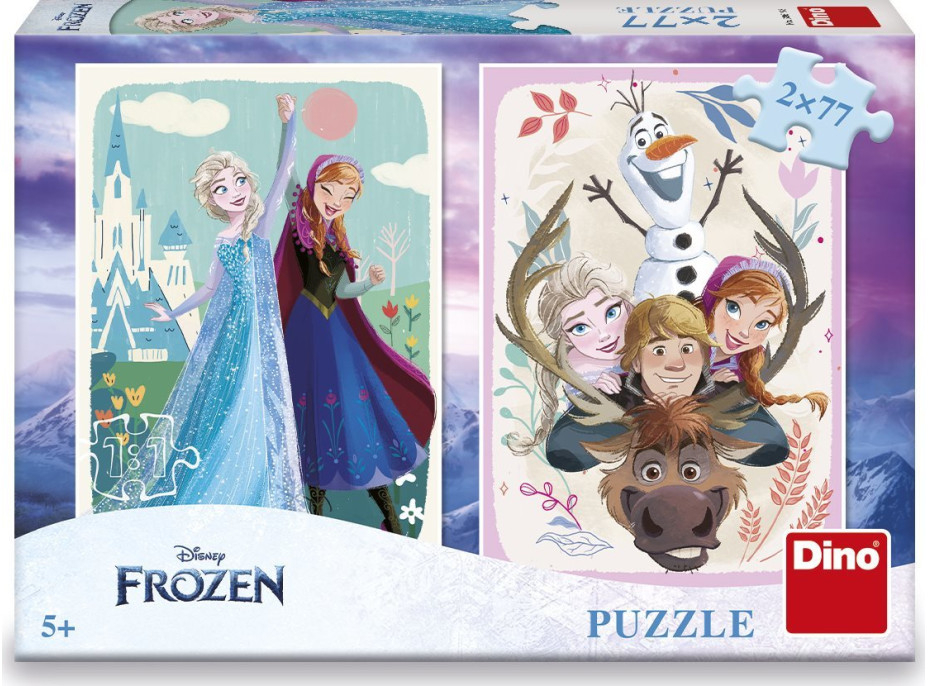 DINO Puzzle Ledové králoství: Anna a Elsa 2x77 dílků