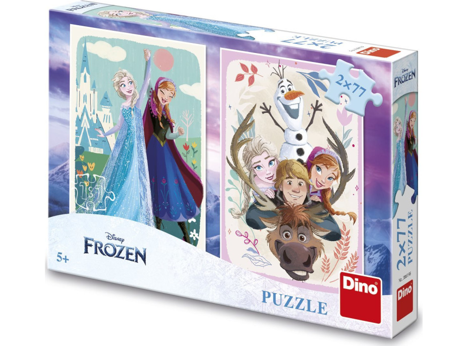 DINO Puzzle Ledové králoství: Anna a Elsa 2x77 dílků