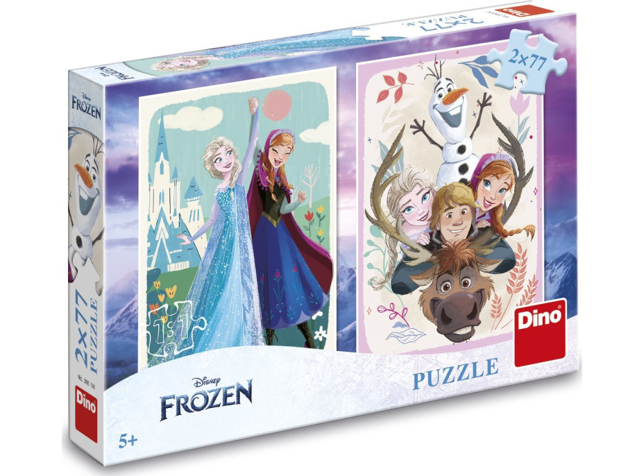 DINO Puzzle Ledové králoství: Anna a Elsa 2x77 dílků