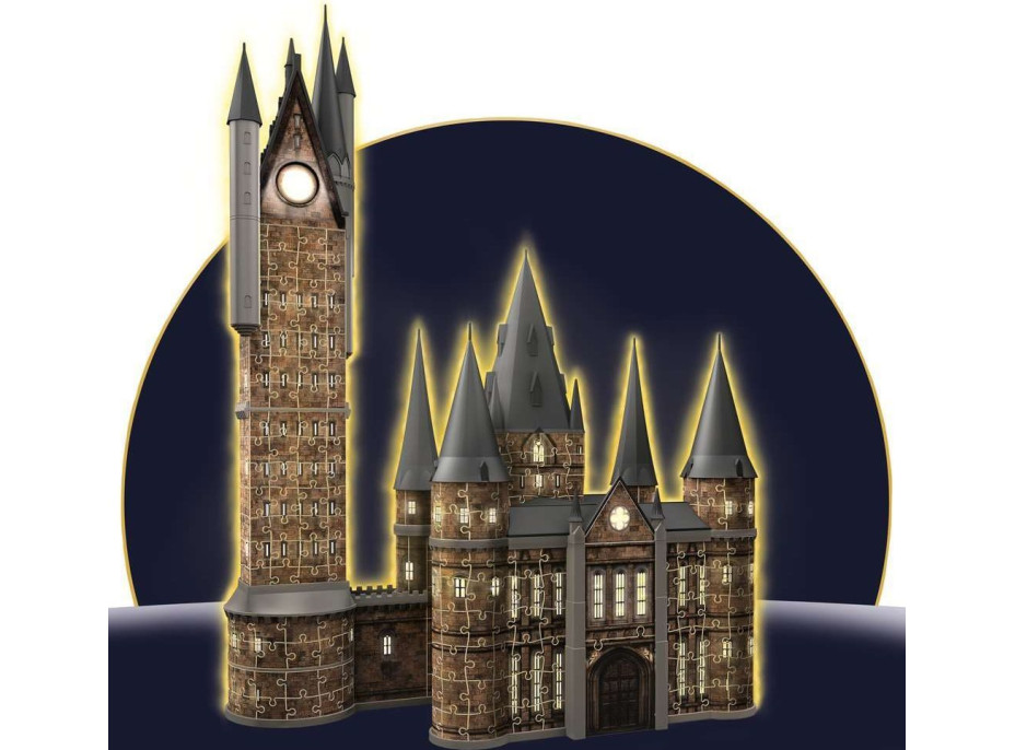 RAVENSBURGER Svítící 3D puzzle Noční edice Harry Potter: Bradavický hrad - Astronomická věž 626 dílků