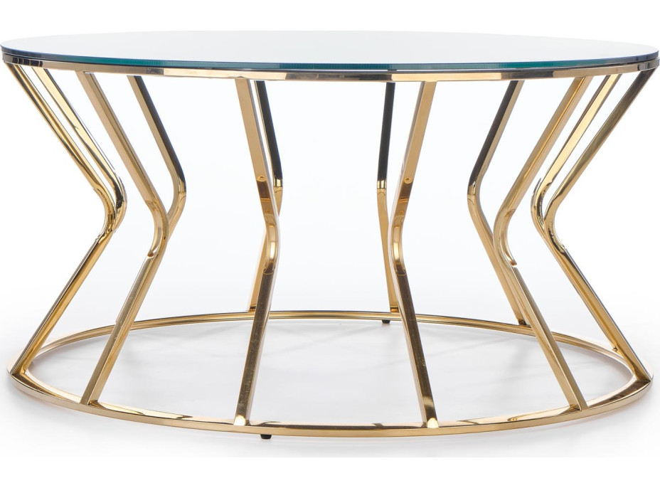 Konferenční stolek DARIO 90x46 cm - sklo/zlatý