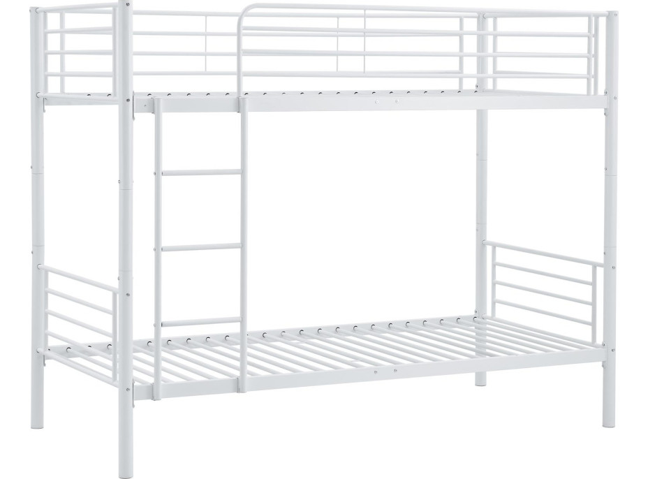 Kovová patrová postel BUNKY 200x90 cm - bílá