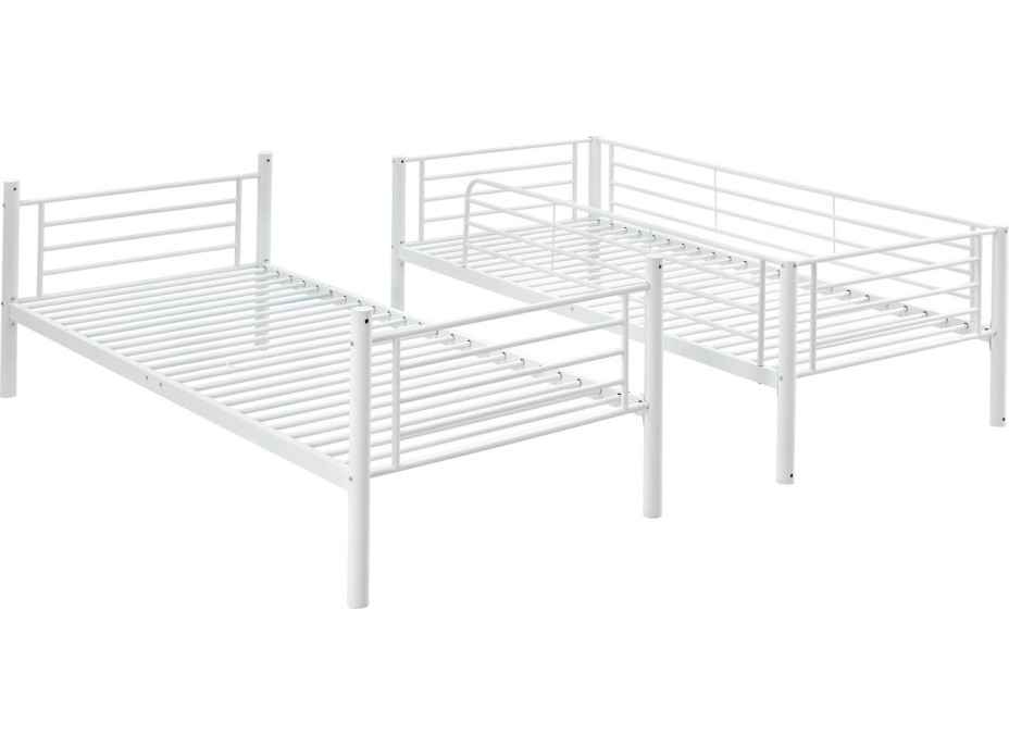 Kovová patrová postel BUNKY 200x90 cm - bílá