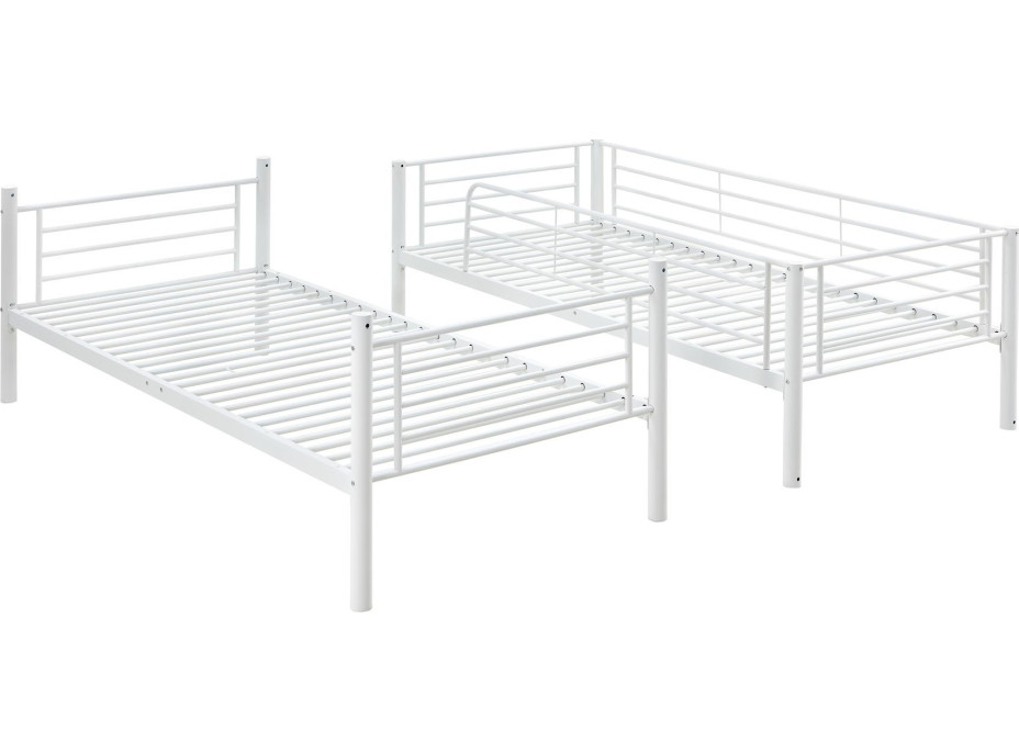 Kovová patrová postel BUNKY 200x90 cm - bílá