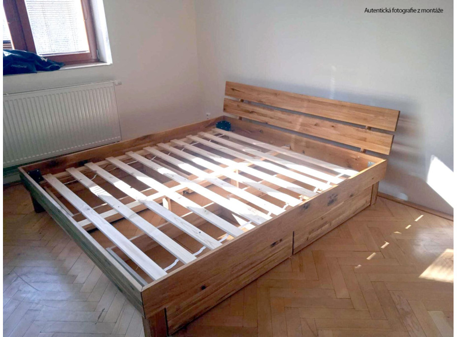 Postel z masivu dubu ALBA 200x160 cm