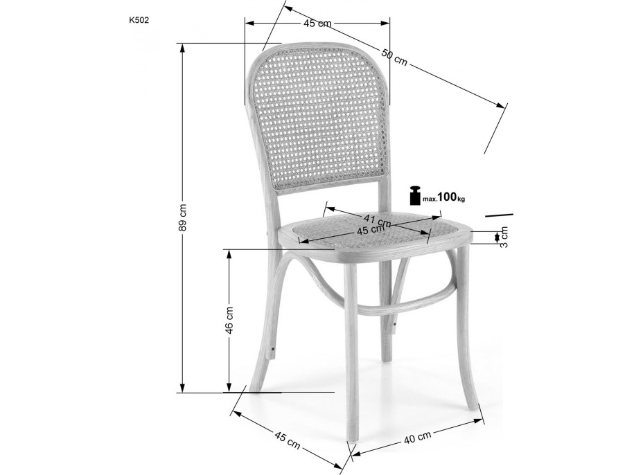 Jídelní židle GITA - přírodní ratan