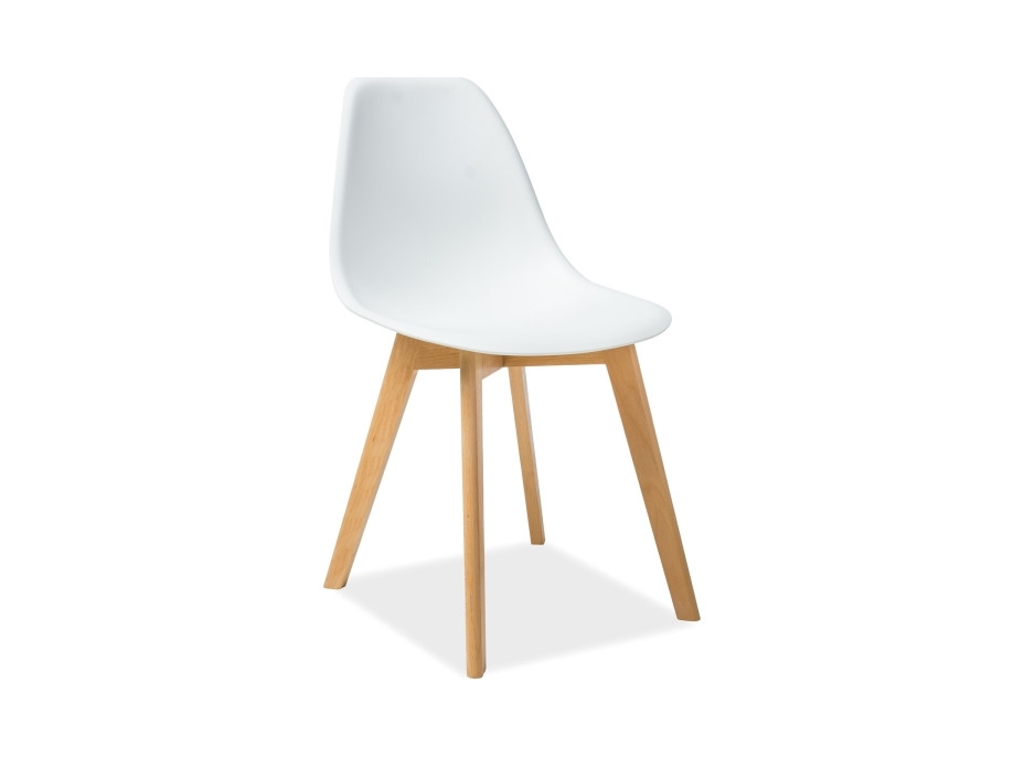 Jídelní židle MORIS - bílá/buk