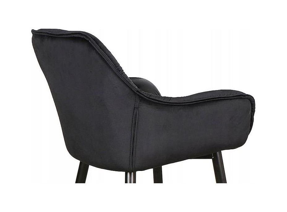 Barová židle CHERRY H-1 Velvet - černá