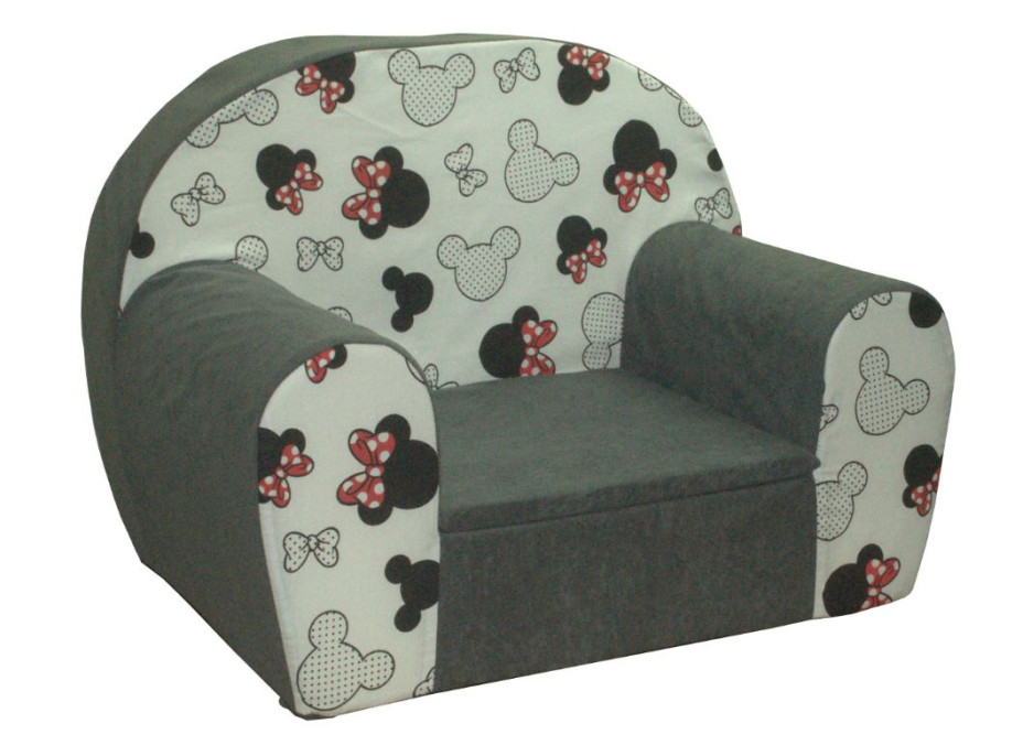 Dětské křesílko MYŠKA MINNIE červená - šedé