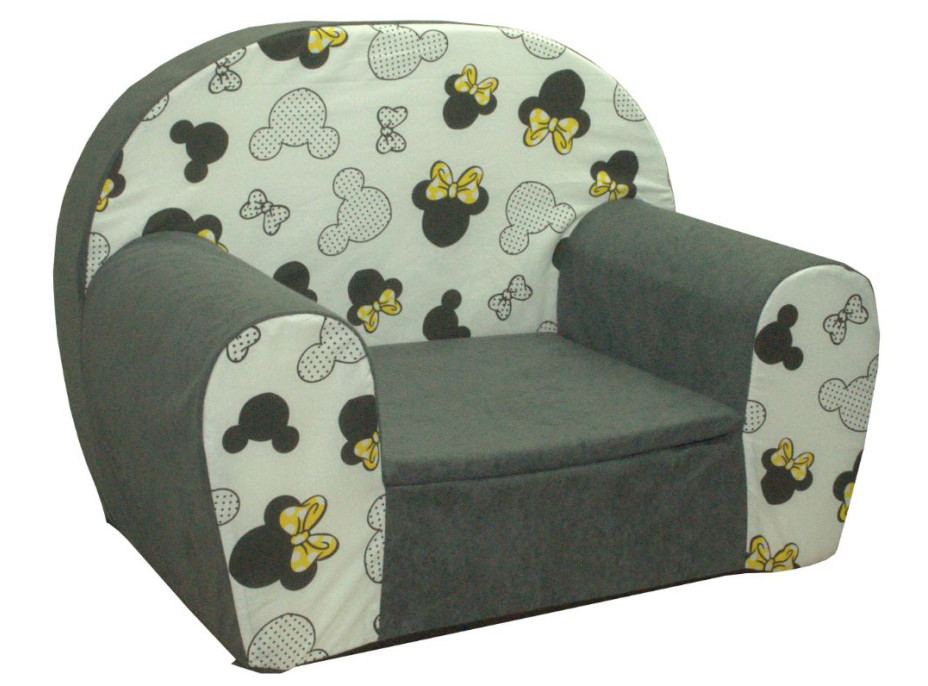 Dětské křesílko MYŠKA MINNIE žlutá - šedé