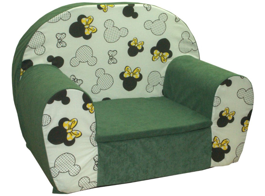 Dětské křesílko MYŠKA MINNIE žlutá - zelené