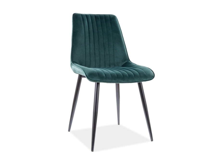 Jídelní židle KIM Velvet - tmavě zelená/černá
