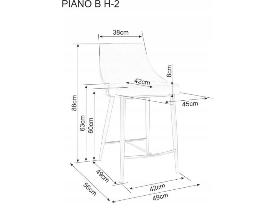 Barová židle PANINO H-2 - černá